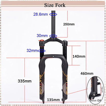 BUCKLOS 20" Fat Bike Air Suspension Fork