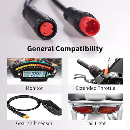 E-Bike Male to Female Extension Connector Cable – 2/3/4/5-Pin